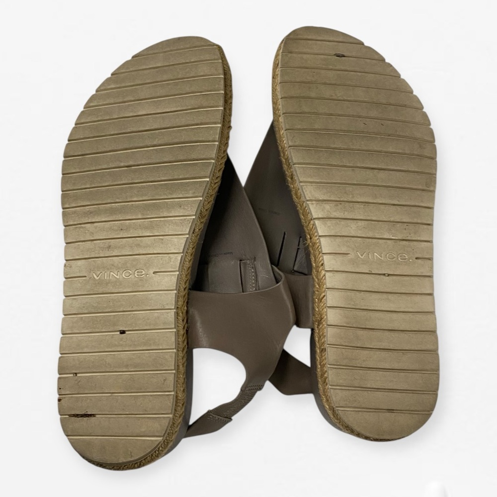Vince Flint Leather Espadrille Thong Sandal, Women's Tan Beige Sandals 8.5M - Picture 8 of 10